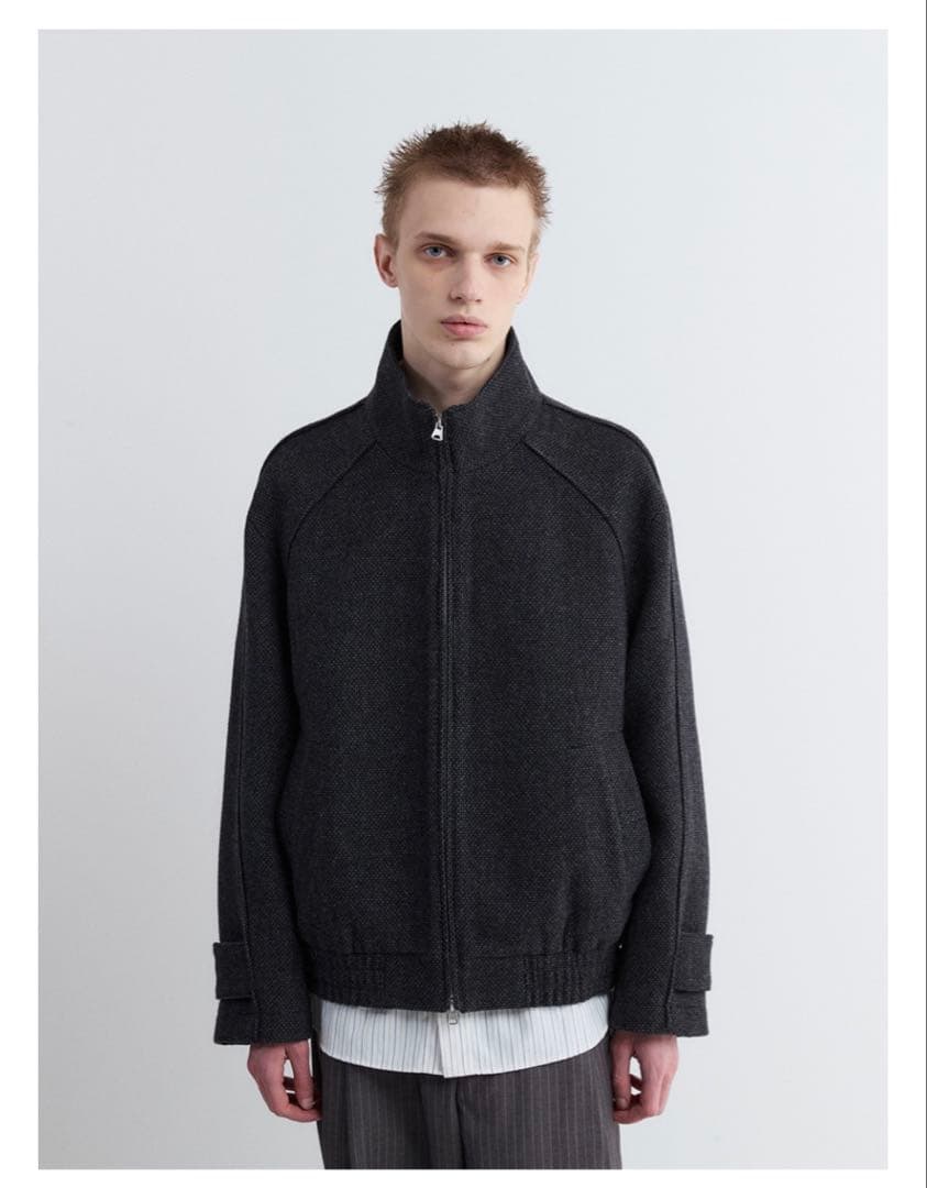 【FABREGAT】Tweed Wool High-Neck Blouson