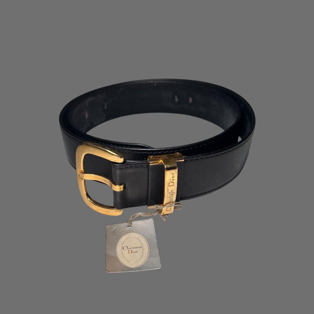 小物 Christian Dior Black leather belt