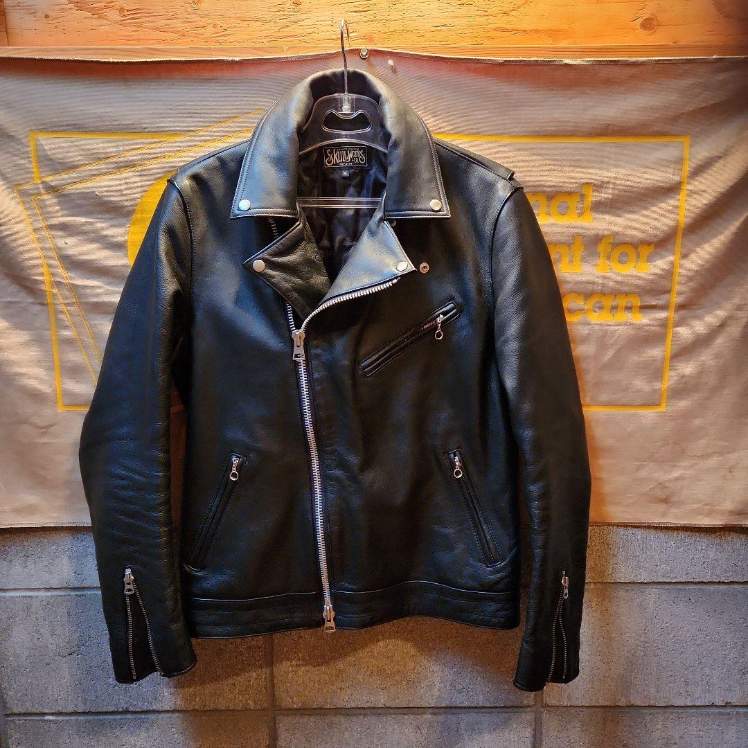 ダブルライダースジャケット ブラック レザー メンズ ライダースジャケット ライダーズジャケット ダブル レザー