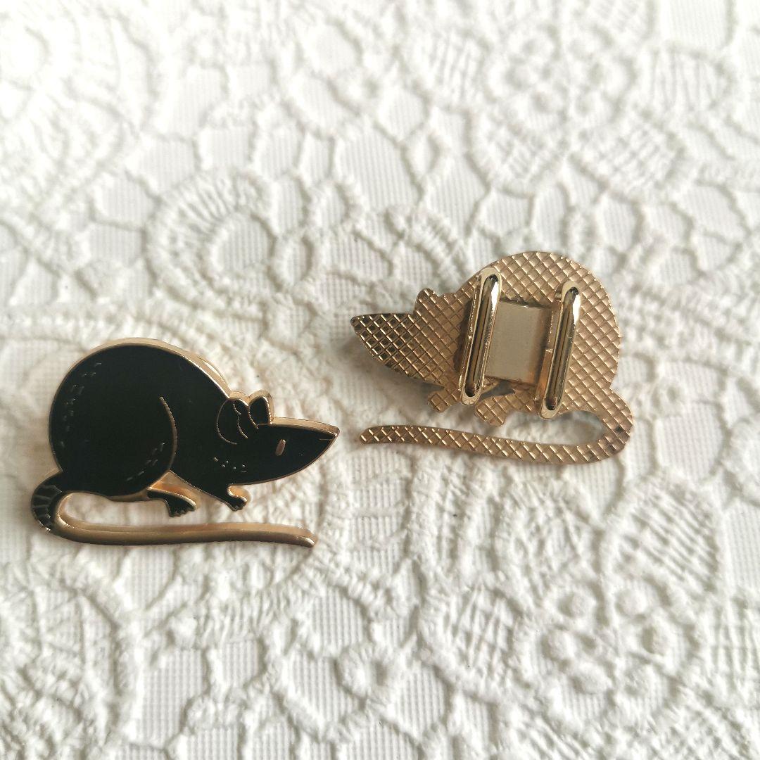 帯留め ネズミ ハツカネズミ/黒 鼠 ねずみ - メルカリ