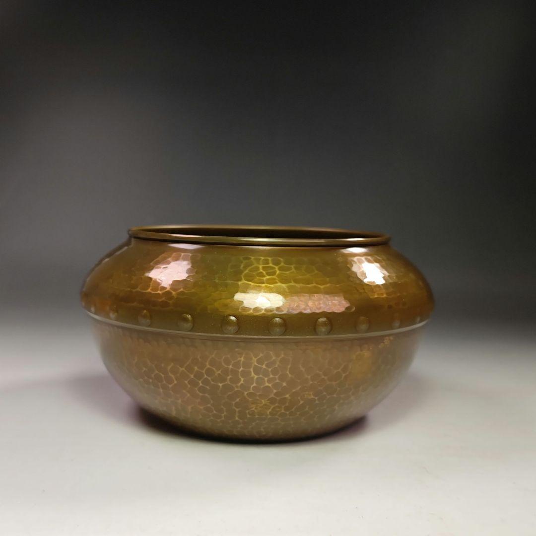 イ550 建水『唐銅風炉師 黒瀬宗康』『鵬雲斎好 モール 累坐建水 共箱