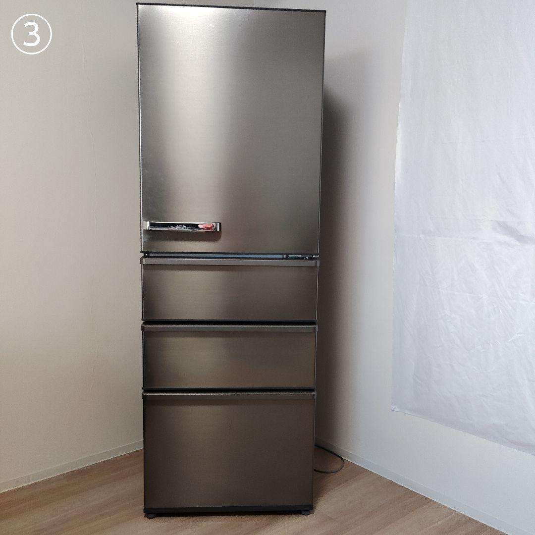 シルバー 4ドア冷蔵庫 362L 4ドア冷蔵庫（ブライトダークシルバー）【右開き】【在庫処分