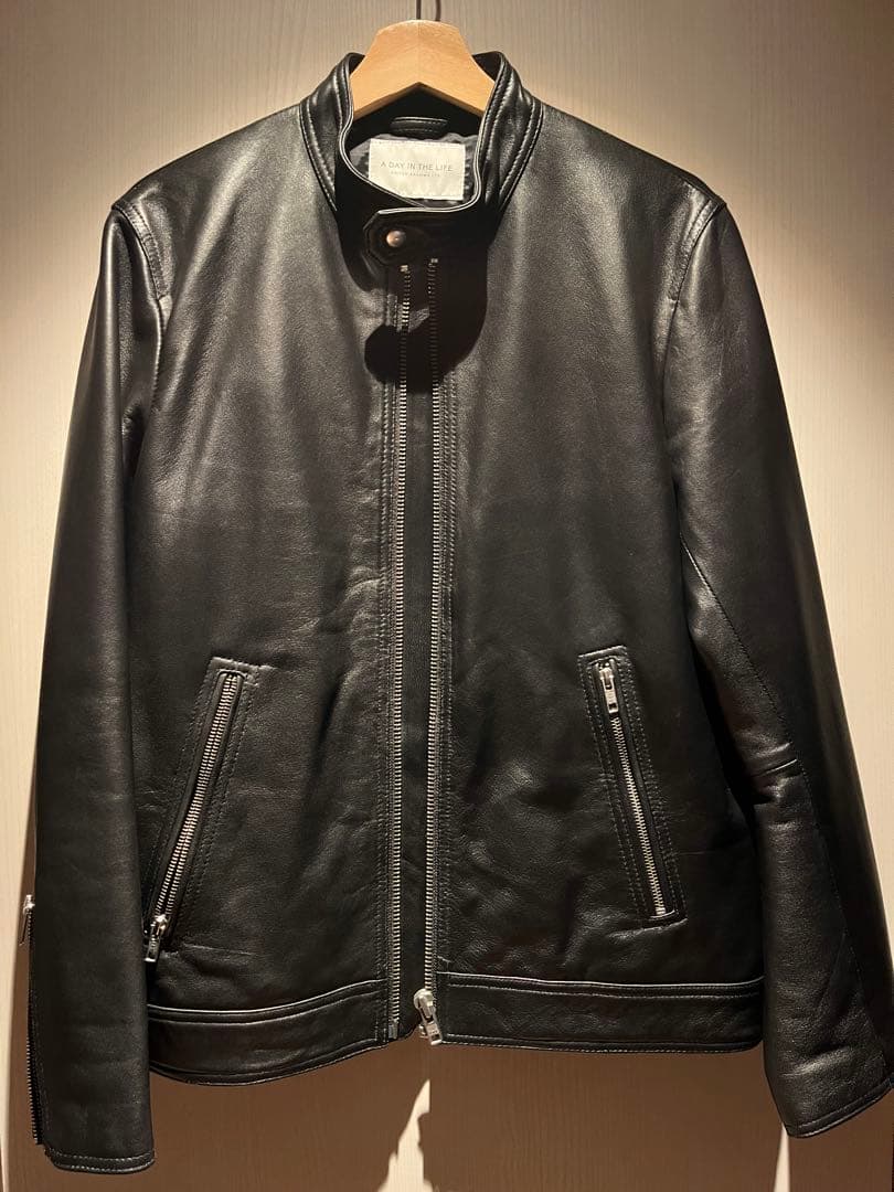 試着のみ　ユナイテッドアローズ　ブラックレザーシングルライダースジャケット シープレザー シングル ライダース ジャケット