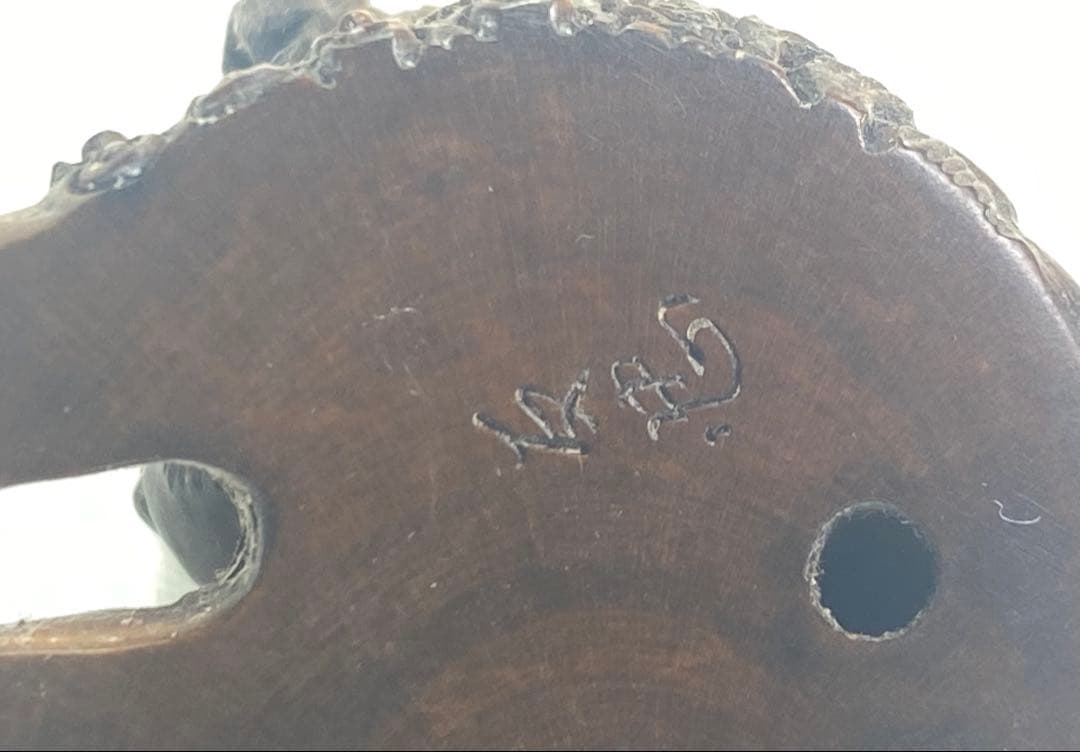 柘植材 根付 獅子ペアの彫刻、ストラップ置物、縁起物 黃楊繊細彫刻