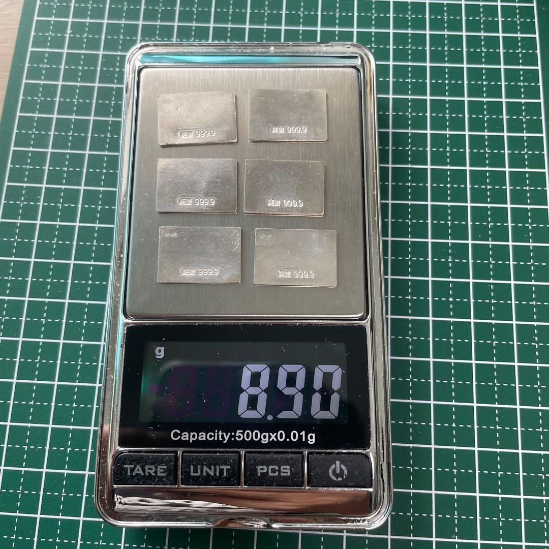 純銀レリーフ プレート ミニ 富士山彫刻 6枚セット 8.90g 造幣局マーク