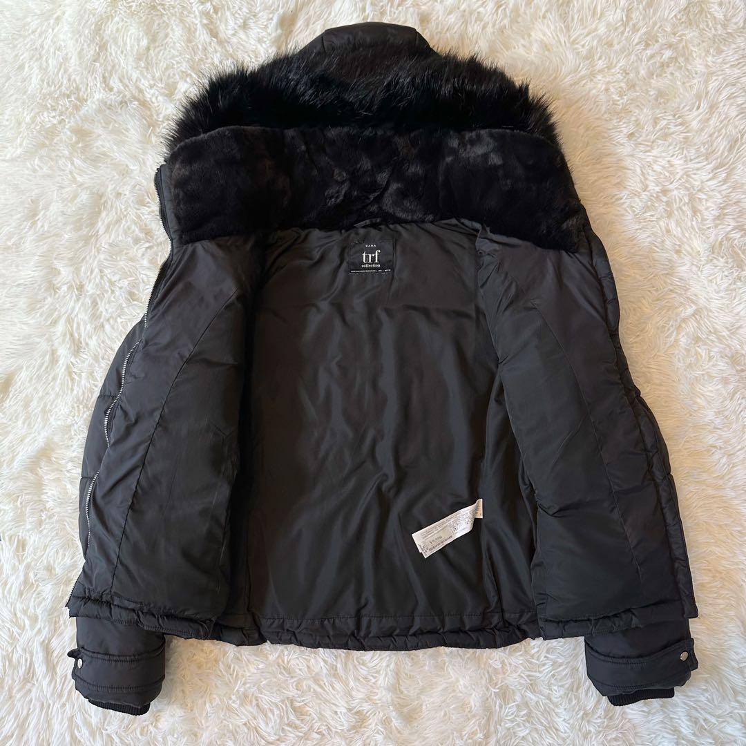 3WAY ZARA trf ザラ ダウンコート ファー付き ブラック ボア L④