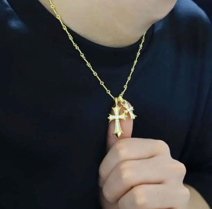 ダブルクロスネックレスゴールド ☆クロムハーツ好きな方に☆ - メルカリ