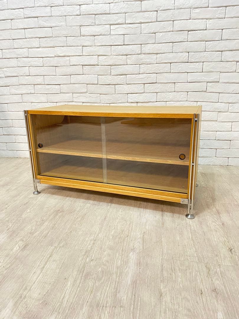 【東京都23区配送無料】無印良品　シェルフ　棚　テレビ台　ガラスケース　￼サイド