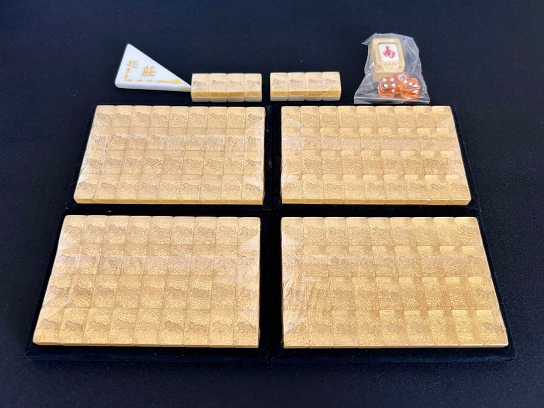 激レア・現地購入品】高級麻雀牌 マカオ金牌 未開封 ゴールド ライオン