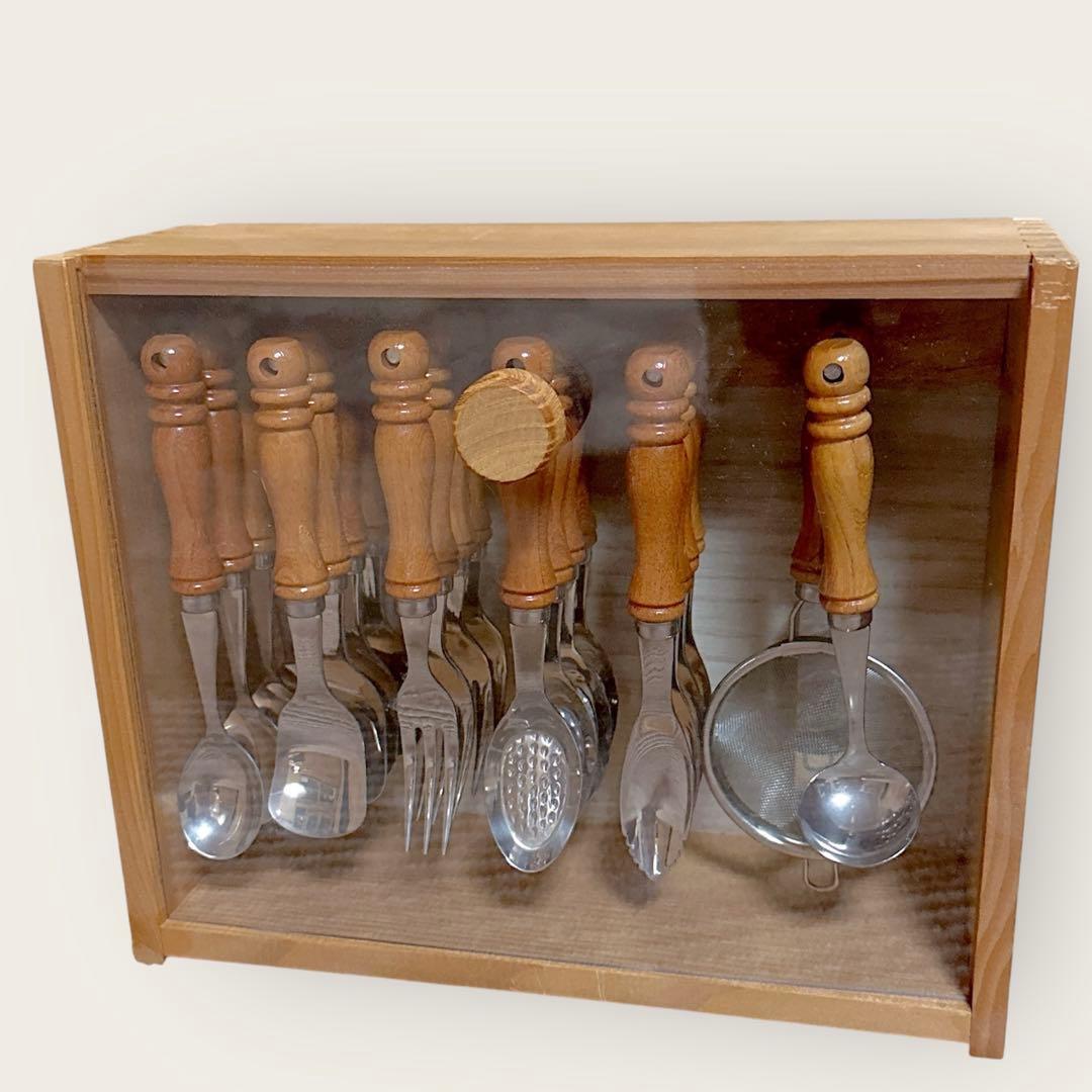 カトラリーセット 10点 木製ケース付き