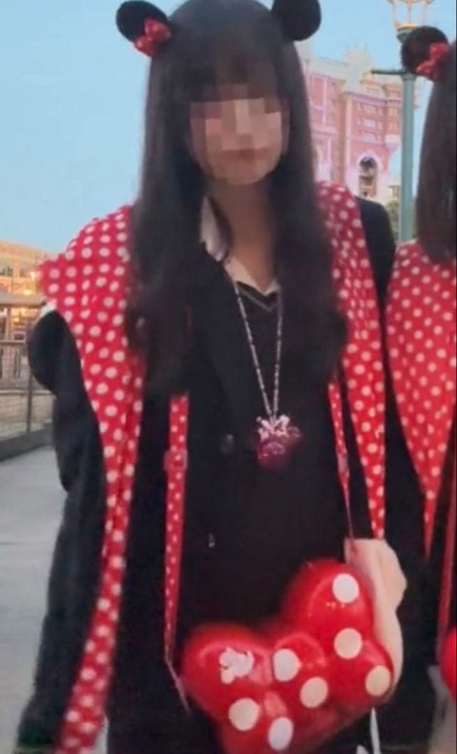 ミニーマフラーキャップ&ミニーヘアピン&リボン型ポップコーンバケット