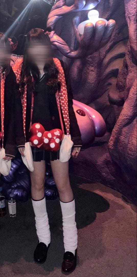 ミニーマフラーキャップ&ミニーヘアピン&リボン型ポップコーンバケット