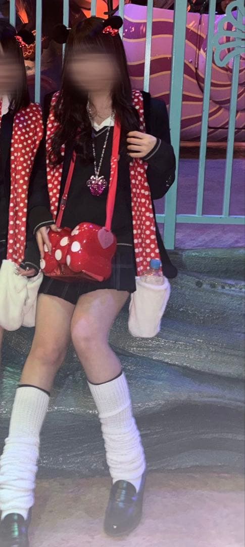 ミニーマフラーキャップ&ミニーヘアピン&リボン型ポップコーンバケット