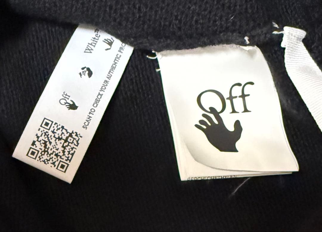 新品未使用！off-whiteニット セーター 黒 M オフホワイト - メルカリ