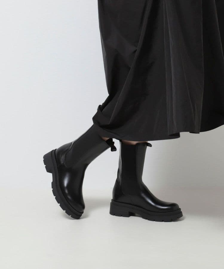 【ENESS/ エネス】チェルシーミドルサイドゴア （ブラック）レザー　37