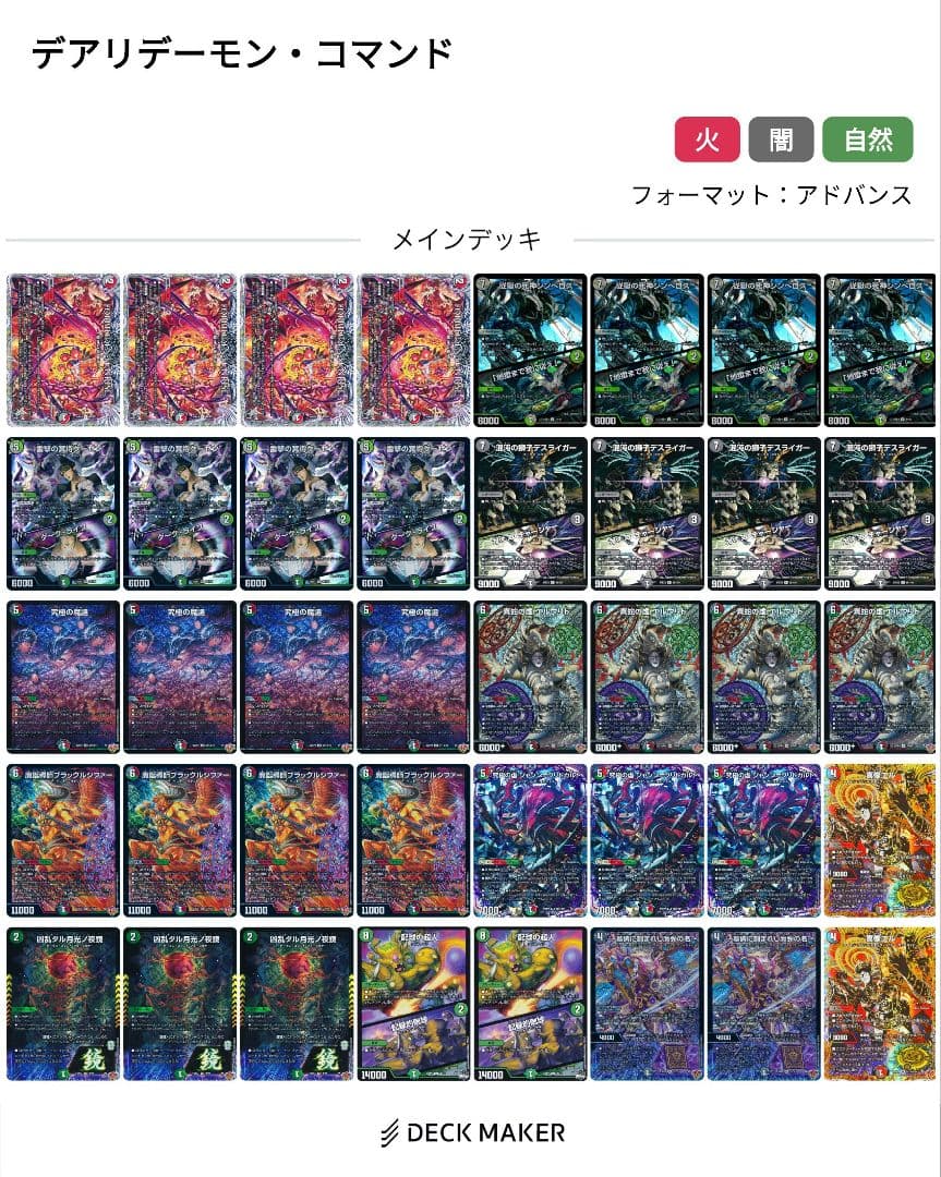デアリデーモン・コマンド デッキ キャラスリ付き - メルカリ