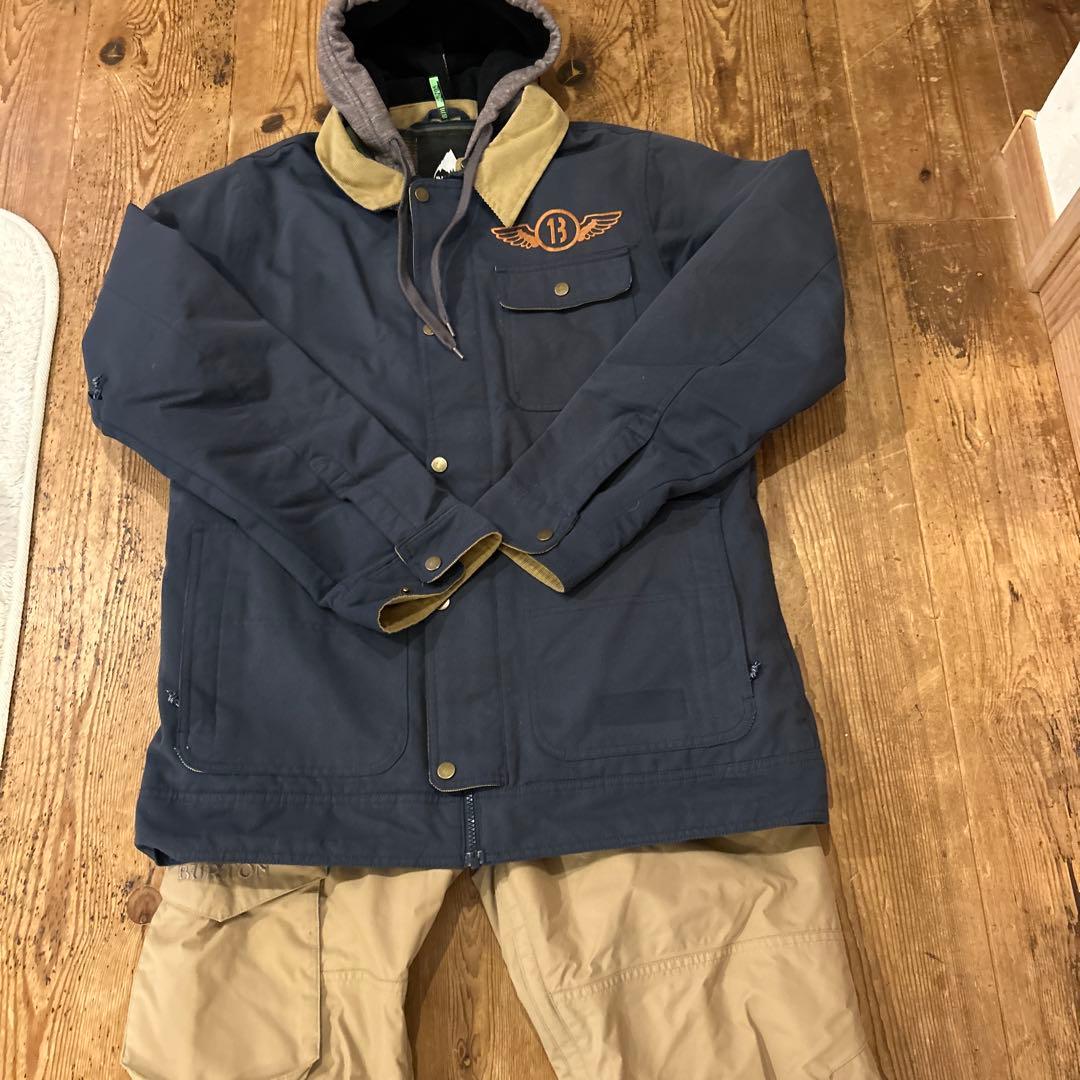 専用Burton スノーボードウェア フー付き ネイビー