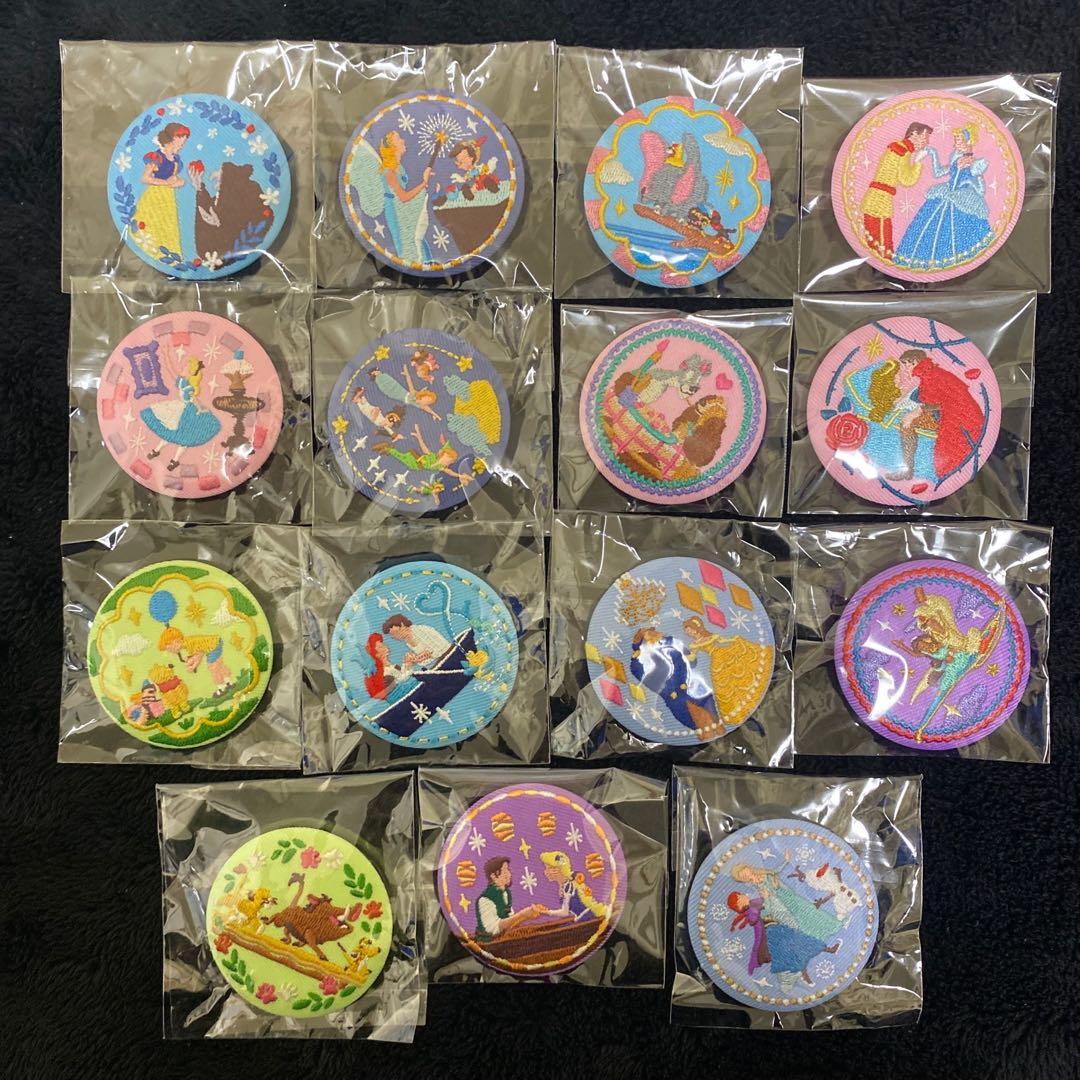 ディズニー 刺繍 缶バッジ全15種 コンプリート セット - メルカリ