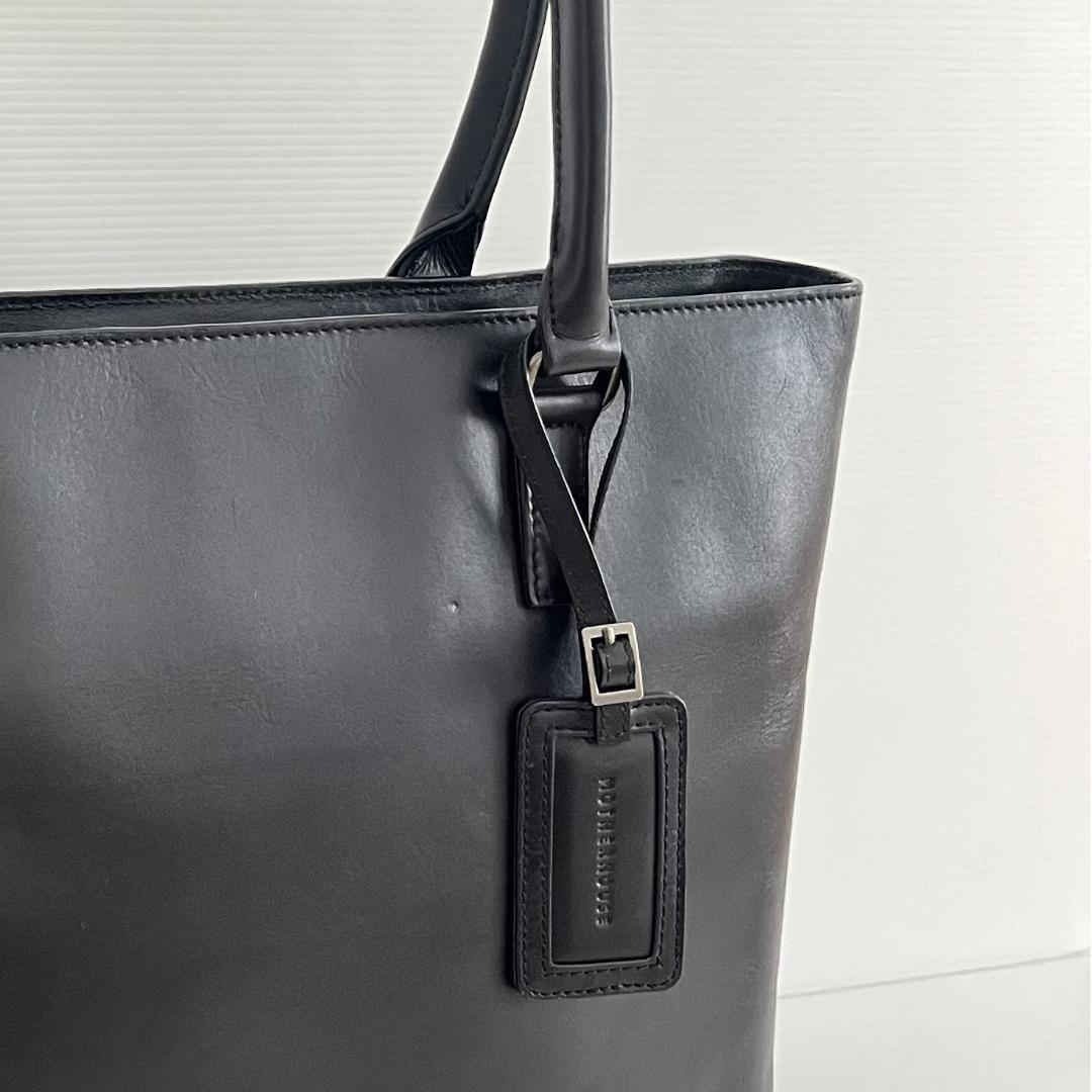 マザーハウス/アンティークスリムトートバッグ/黒/チャーム/A4収納