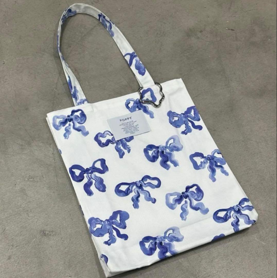 Poppy リボン柄 トートバッグ