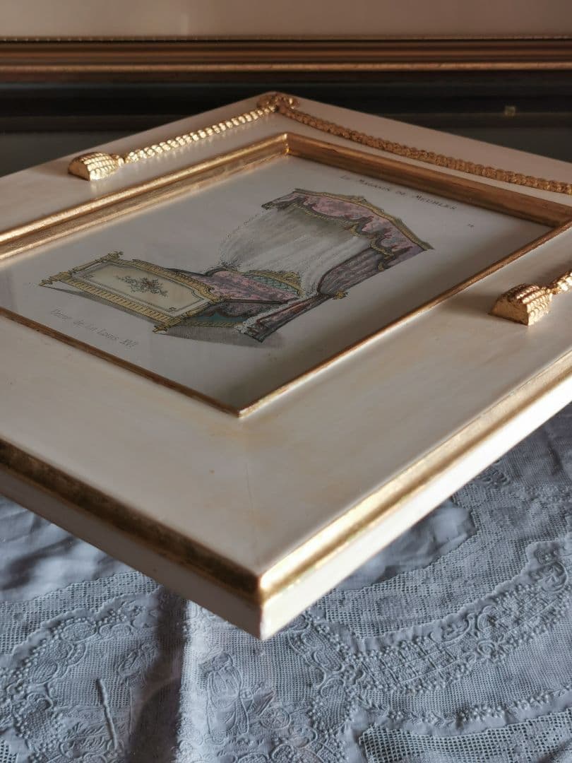 アンティークフランス ルイ16世式天蓋ベッド イタリア額装 マリー