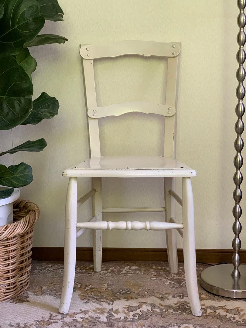 フランスアンティーク チェア ホワイトペイント フレンチペイント