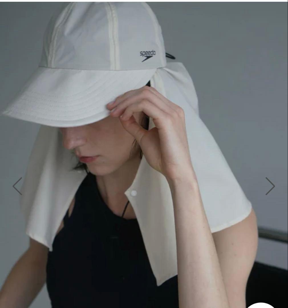 アダムエロペ Speedo SUN CAP オフホワイト　顎紐なし