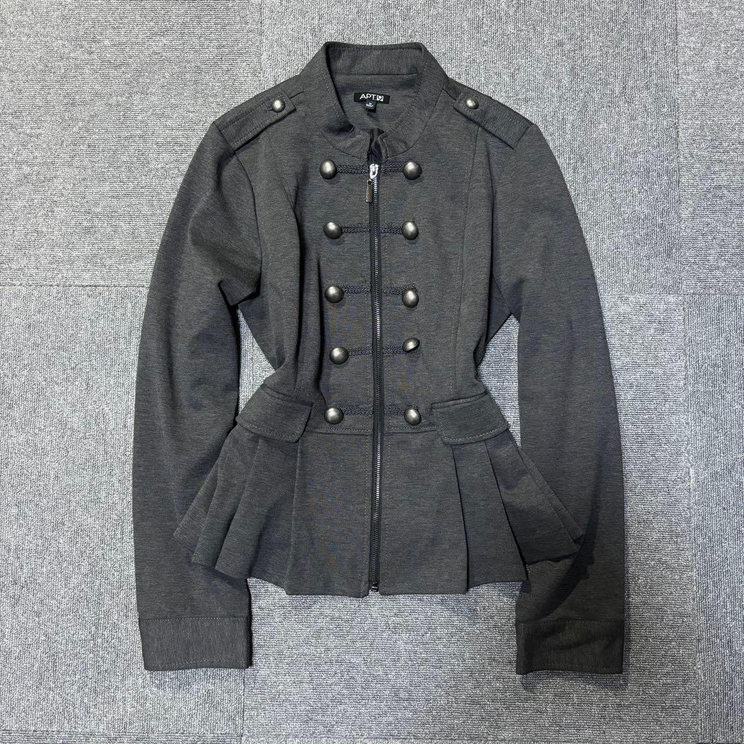 APT.9 ナポレオンジャケット スカートドッキング グレー y2k