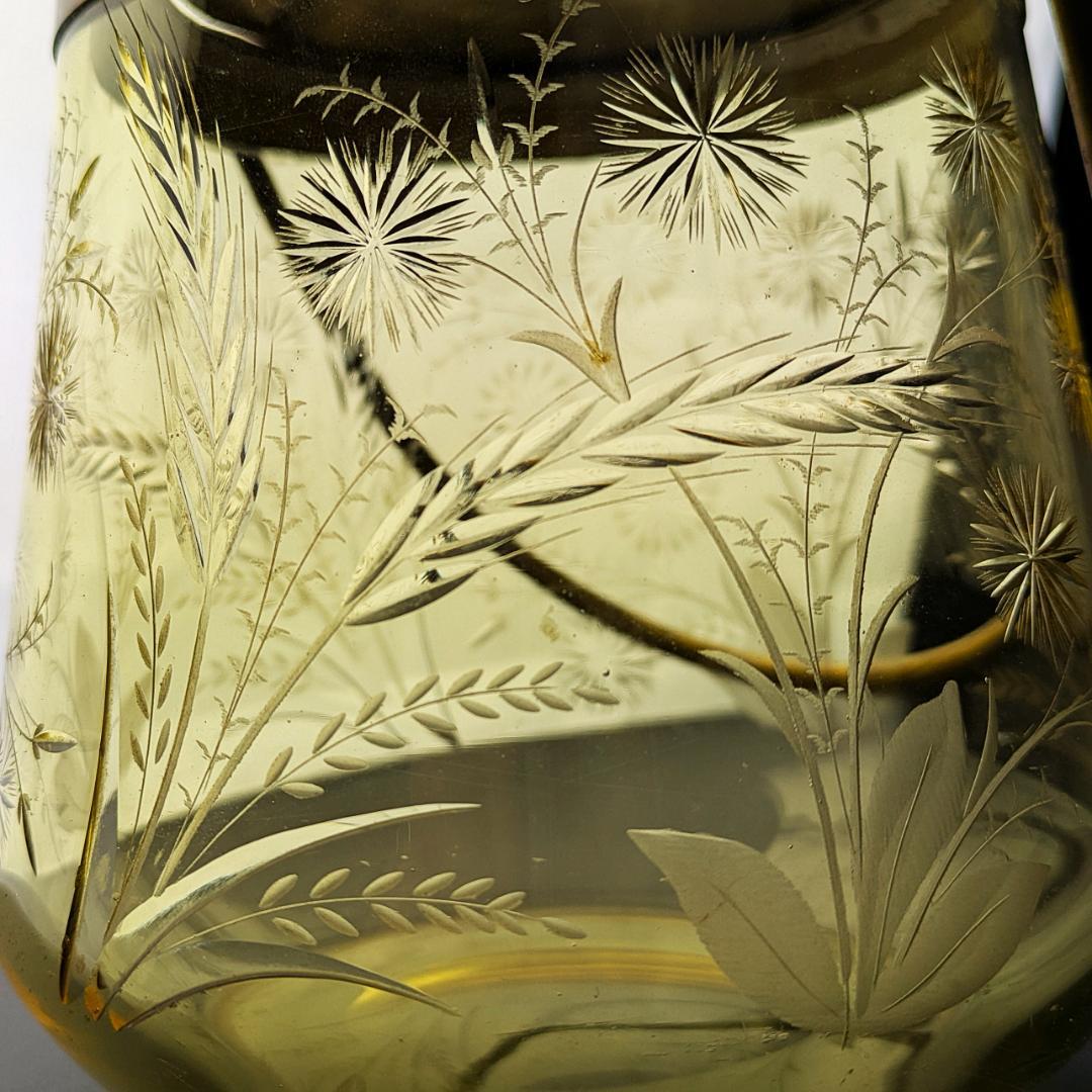 試される審美眼☆オールド サン・ルイ 1930年頃 珍しいアンバーガラス