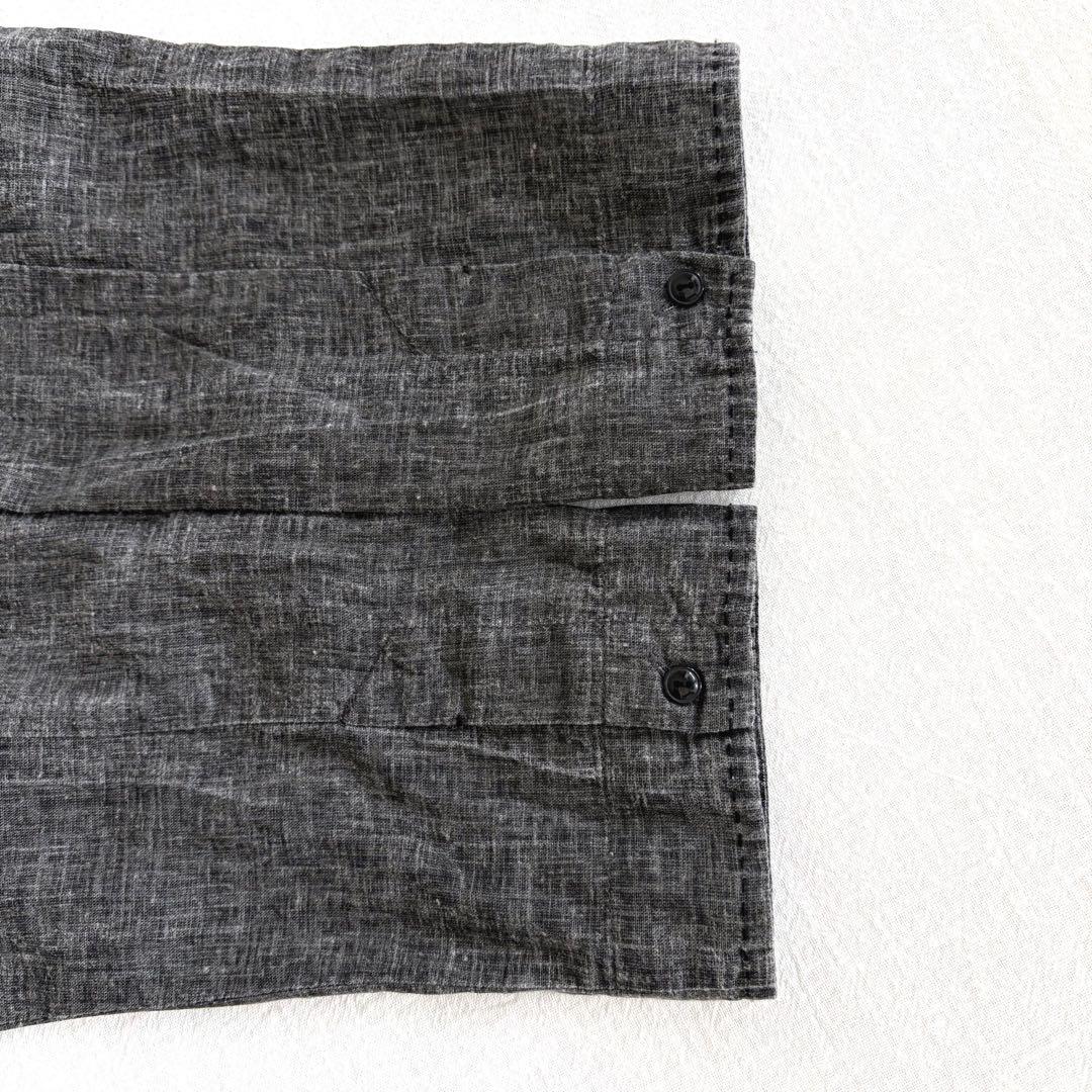 パドカレ pas de calais △∵コットンリネン バンドカラーシャツ