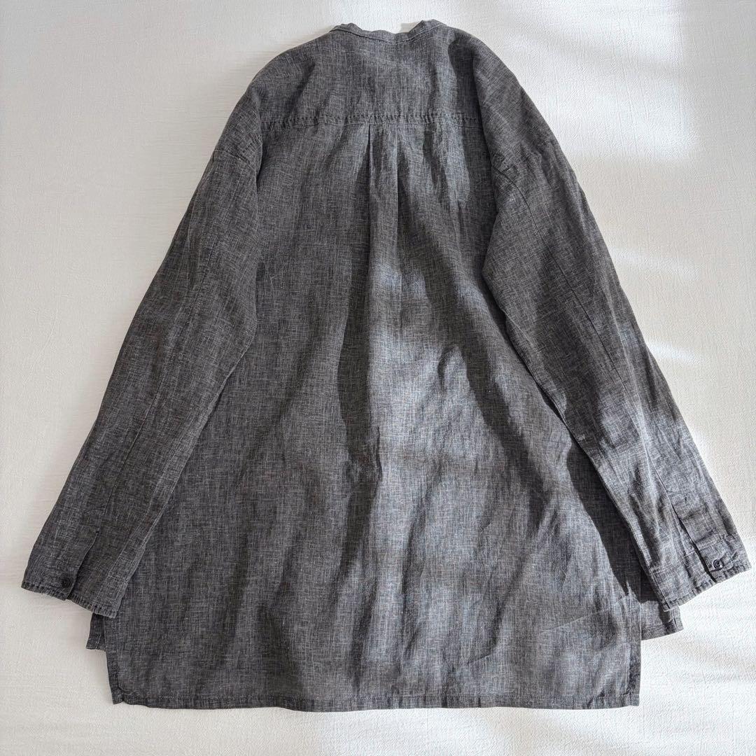 パドカレ pas de calais △∵コットンリネン バンドカラーシャツ