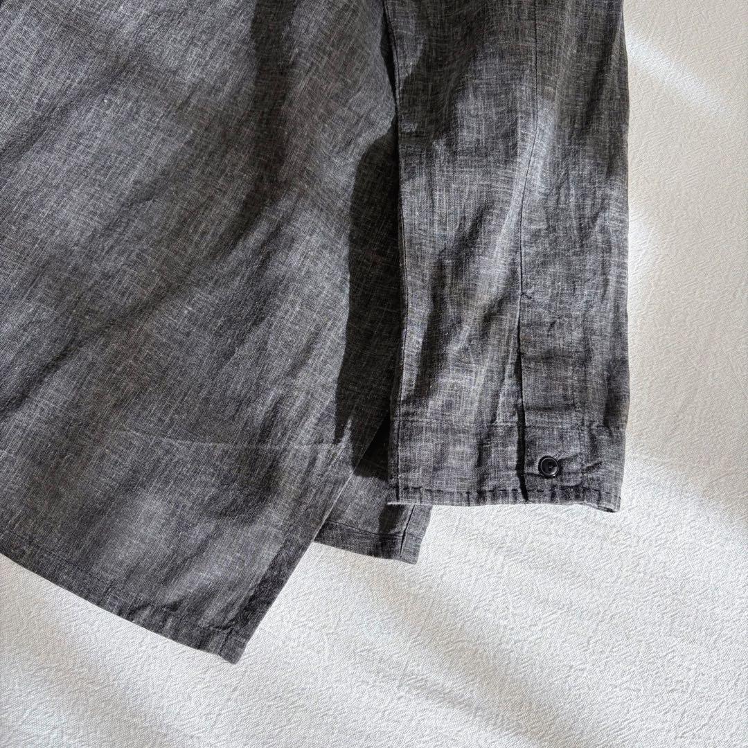 パドカレ pas de calais △∵コットンリネン バンドカラーシャツ