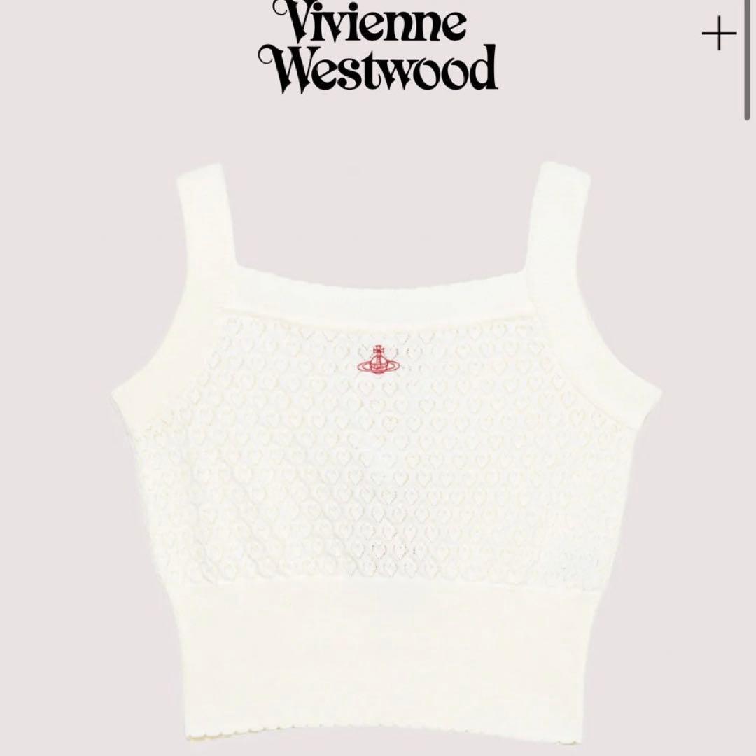 Viviennne Westwood ハートパターンニット キャミソール ハートニット レイヤードトップ(ピンク)（レディース）（1612161001