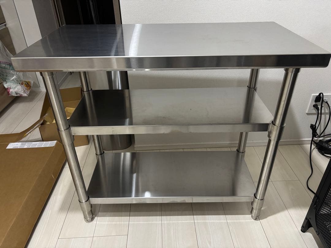 ステンレス 作業台 3段タイプ　900×450×800 板厚1.2mmモデル