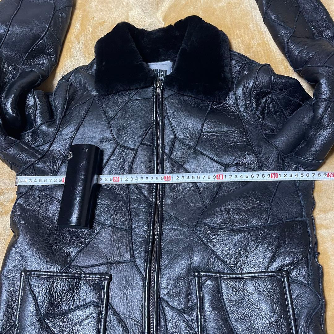 美品希少】BOLINI パッチワーク リアルムートン ジャケット 48 L相当