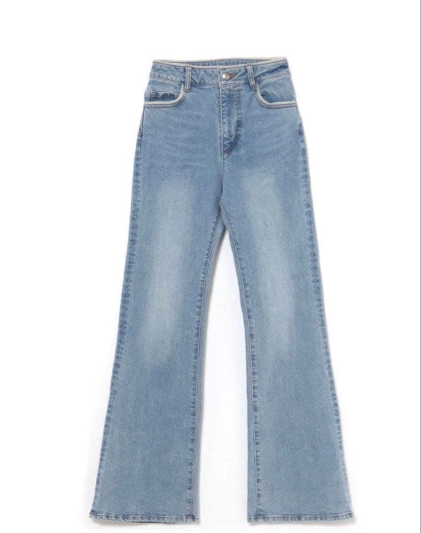 パンツ andmary Heart stitch denim light blue M