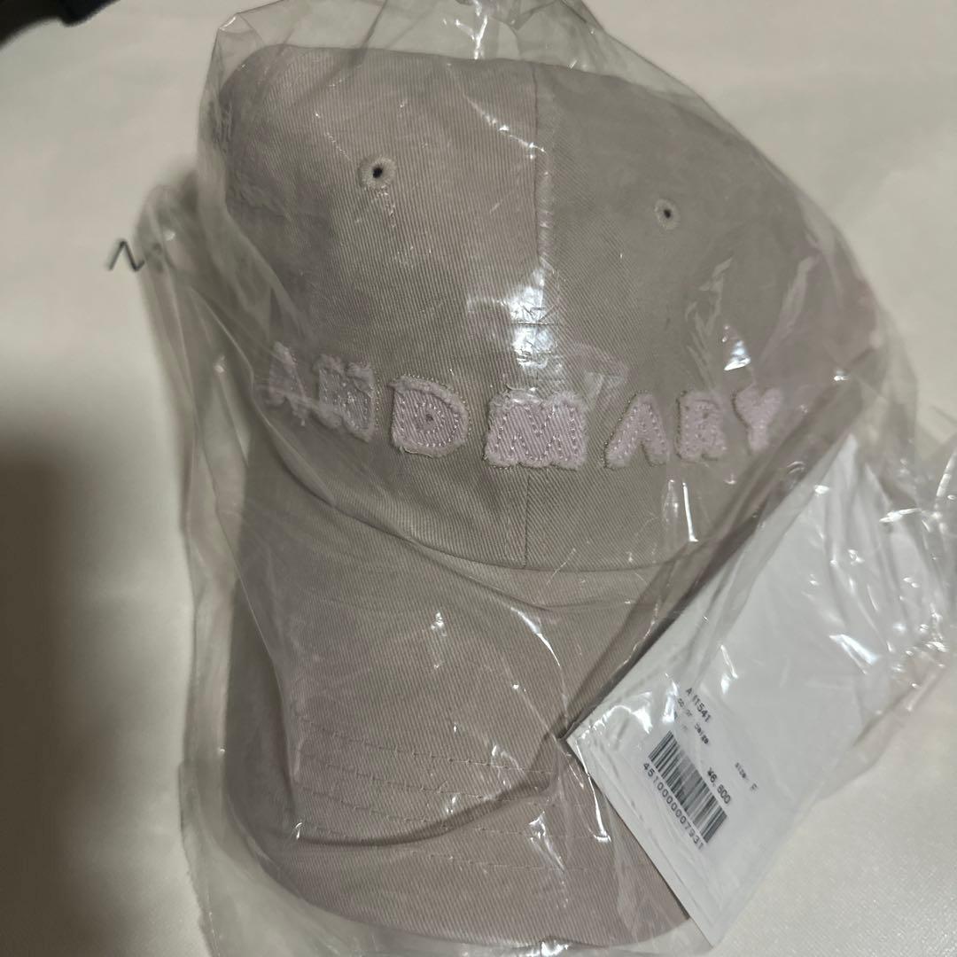 帽子 andMary Mary logo cap beige