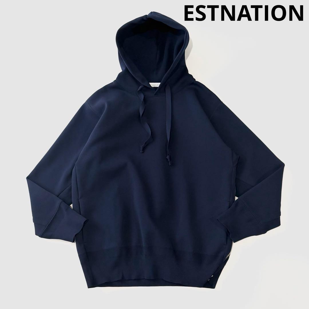 ESTNATION エストネーション ミラノリブ サイドジップ パーカー