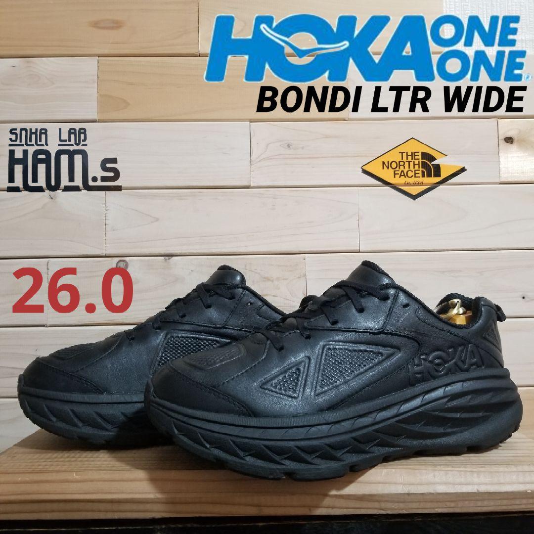 極美品　ホカ オネオネ　BONDI LTR WIDE　レザースニーカー　26.0