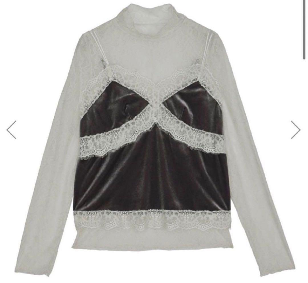 AMERI VELOUR CAMI SET LACE TOP