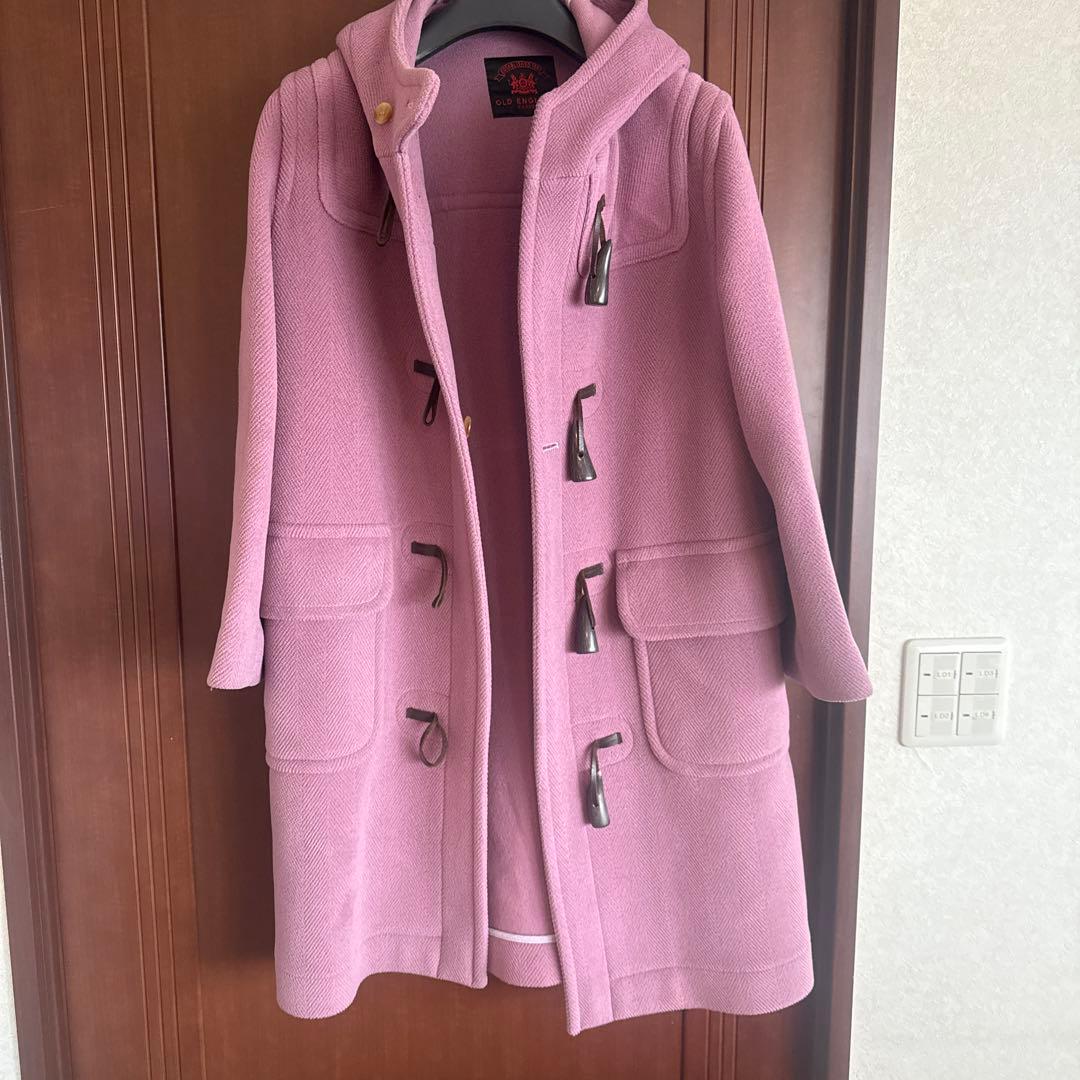 オールドイングランド　ピンク ダッフルコート フード付き