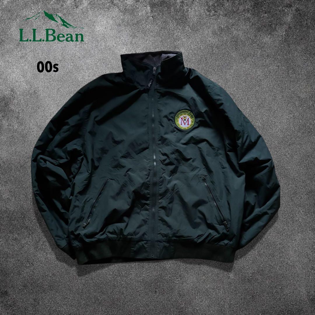 00s L.L.Beanウォームアップジャケットダークグリーン裏地フリースO78