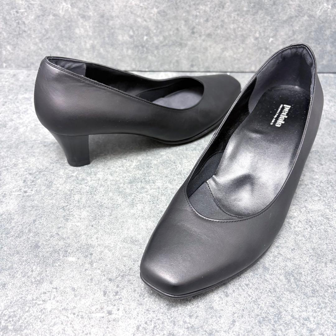 極美品✨pedala スクエアトゥ パンプス WP651R ブラック 24cm