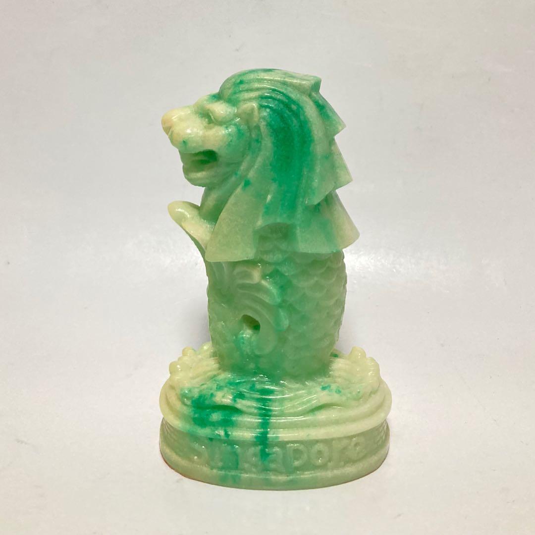 シンガポール マーライオン 翡翠 置物 天然石 ヒスイ ヴィンテージ