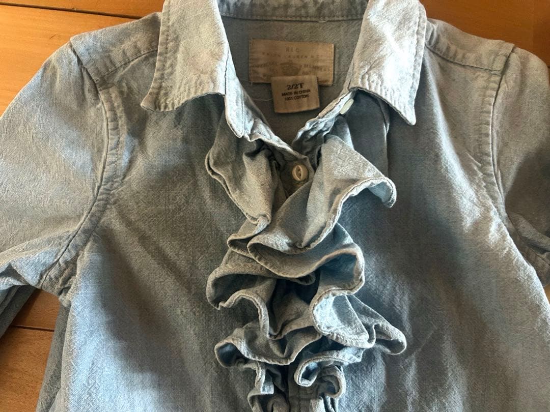 ラルフローレン デニムシャツ Ralph Lauren フリルシャツ - メルカリ
