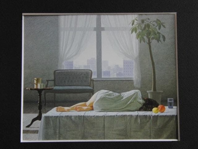 三浦明範、【生贄】、希少な額装用画集画、新品高級額 額装付、状態良好