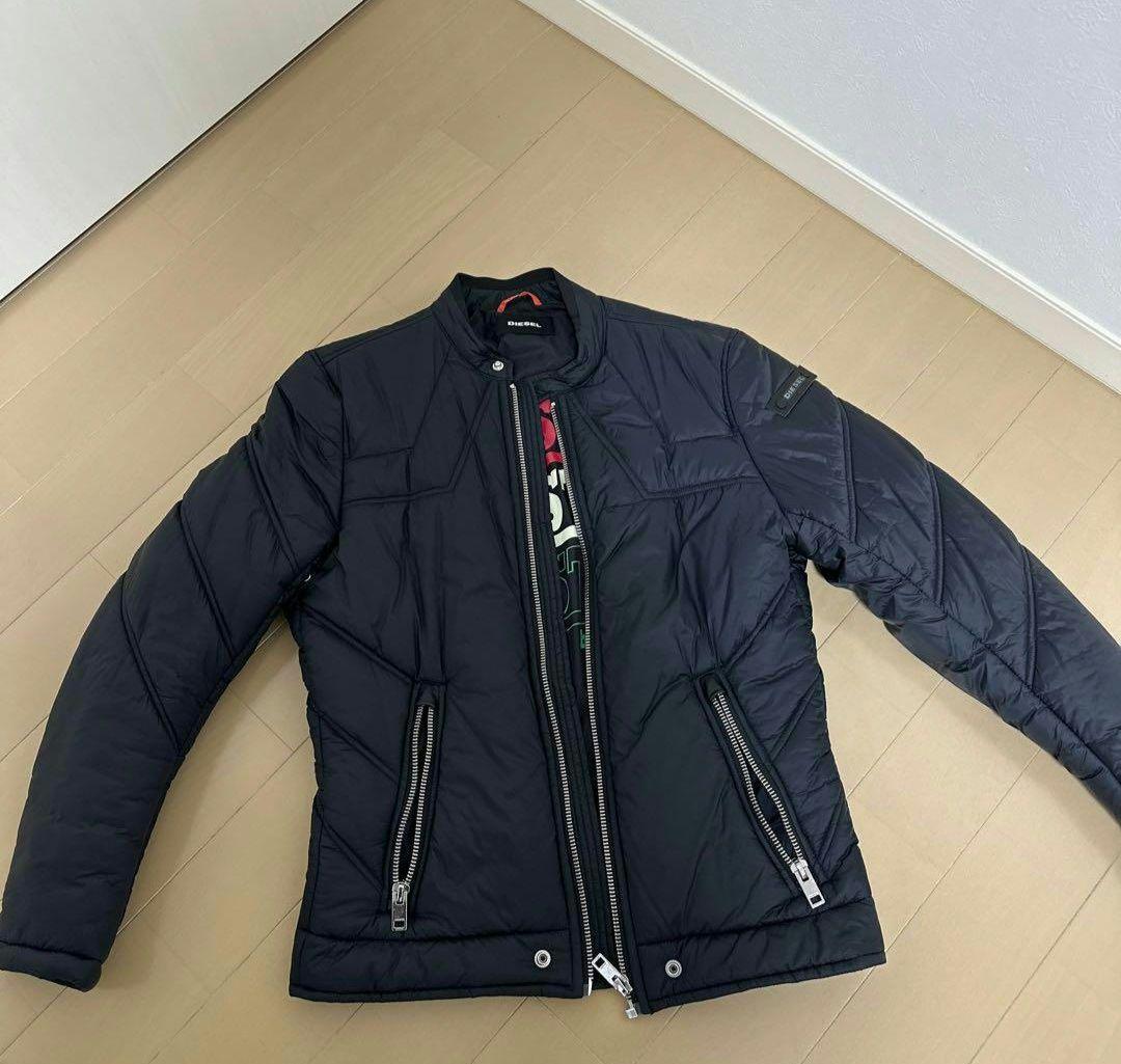 DIESEL アウター D-OFFY-S Hooded jacket in marbled coated denim｜ブラック