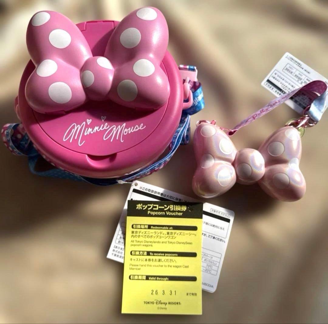 【新品タグ付き】パルパルーザ　ミニーのファンダーランド ポップコーンバケット他 大きなリボン付き！東京ディズニーランド「ディズニー・パルパルーザ