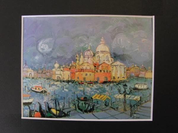 ポール・アイズピリ、ヴェニス、希少画集画、新品高級額、額装付、状態良好 草津市にて ポール・アイズピリ 『オレンジ背景の花』 ｜骨董品買取 緑和堂