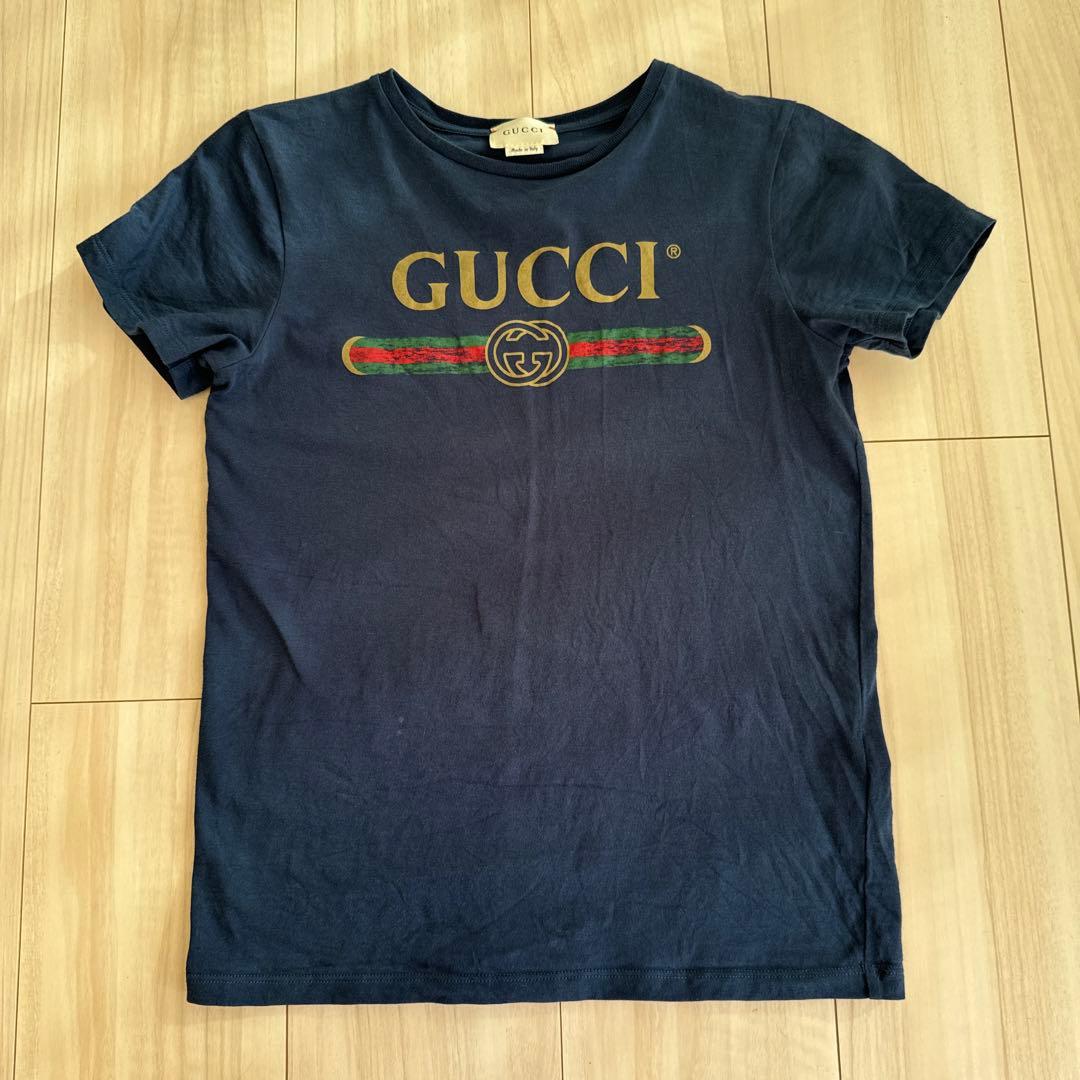 GUCCI Tシャツ グッチ ネイビー 子供150-160 女性XS チルドレン - メルカリ